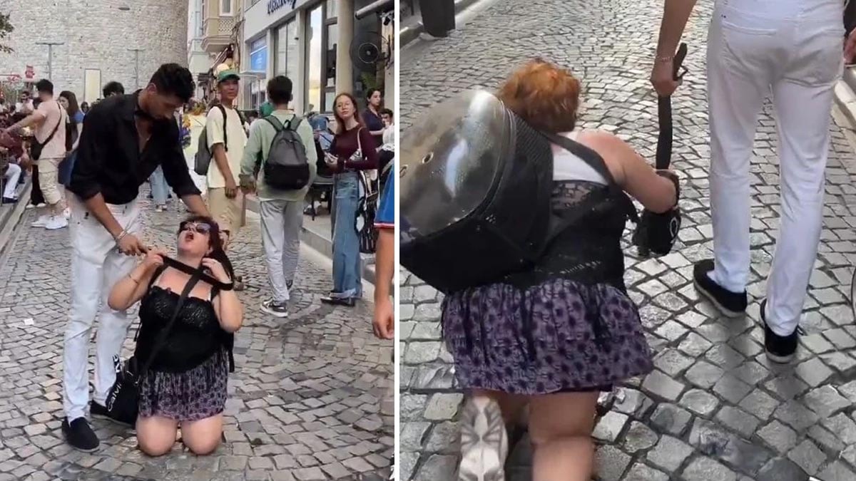 Taksim'deki 'tasmalı' görüntülere şok ceza