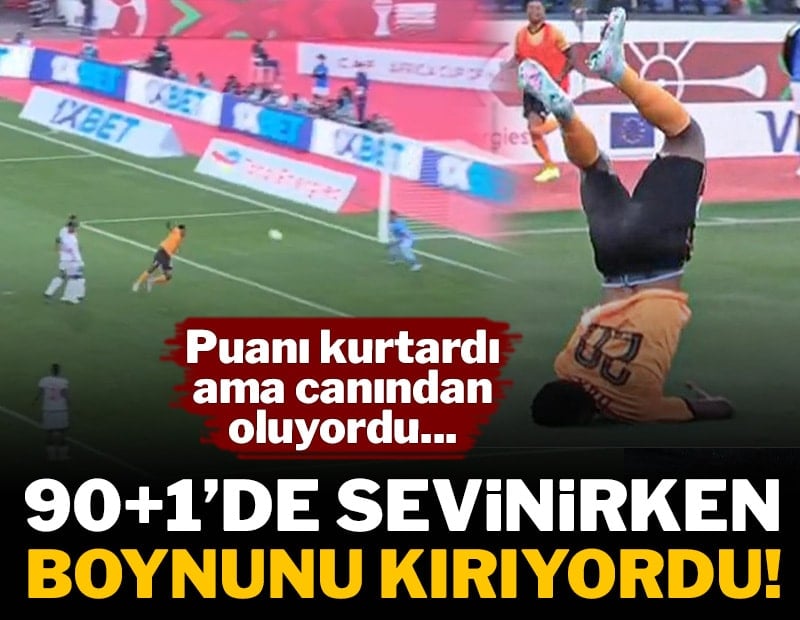 90+1'de puanı kurtardı sevinirken boynunu kırıyordu