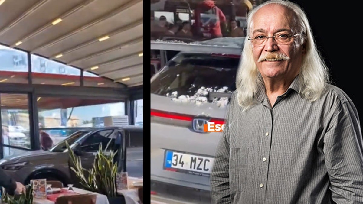 Ünlü sanatçı Cahit Berkay aracıyla restorana daldı
