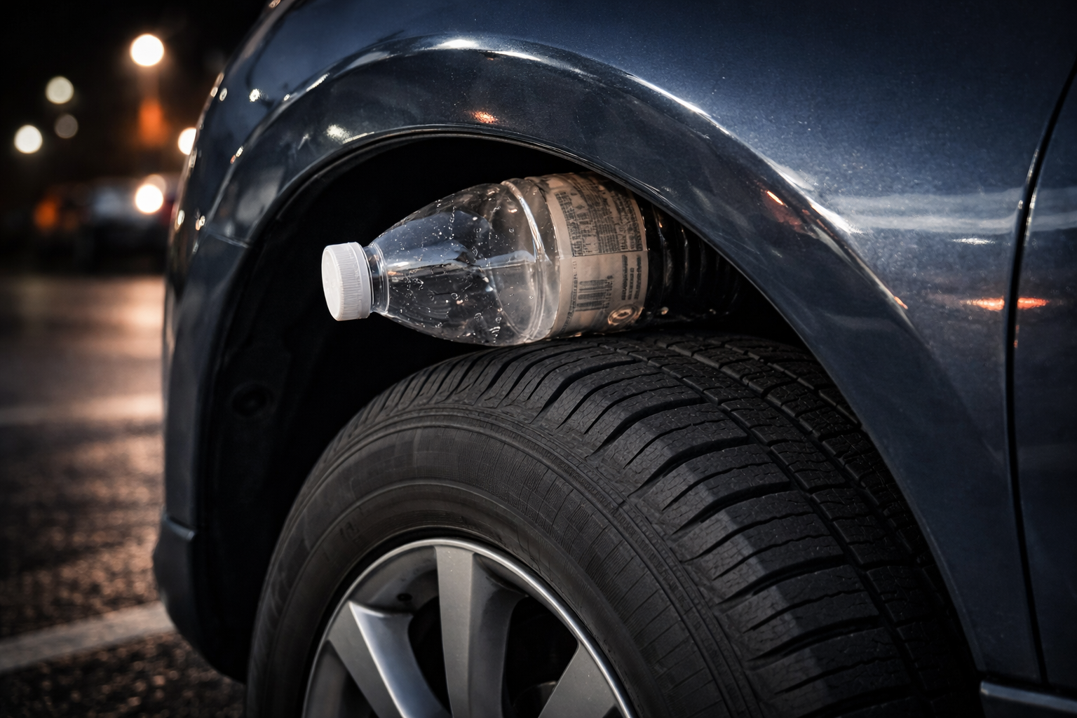 Lastiğinizin üzerinde pet şişe görürseniz sakın dokunmayın