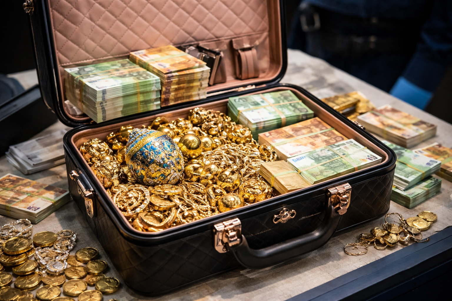 Makyaj çantasından servet çıktı! Eurolar ve altınlara el konuldu