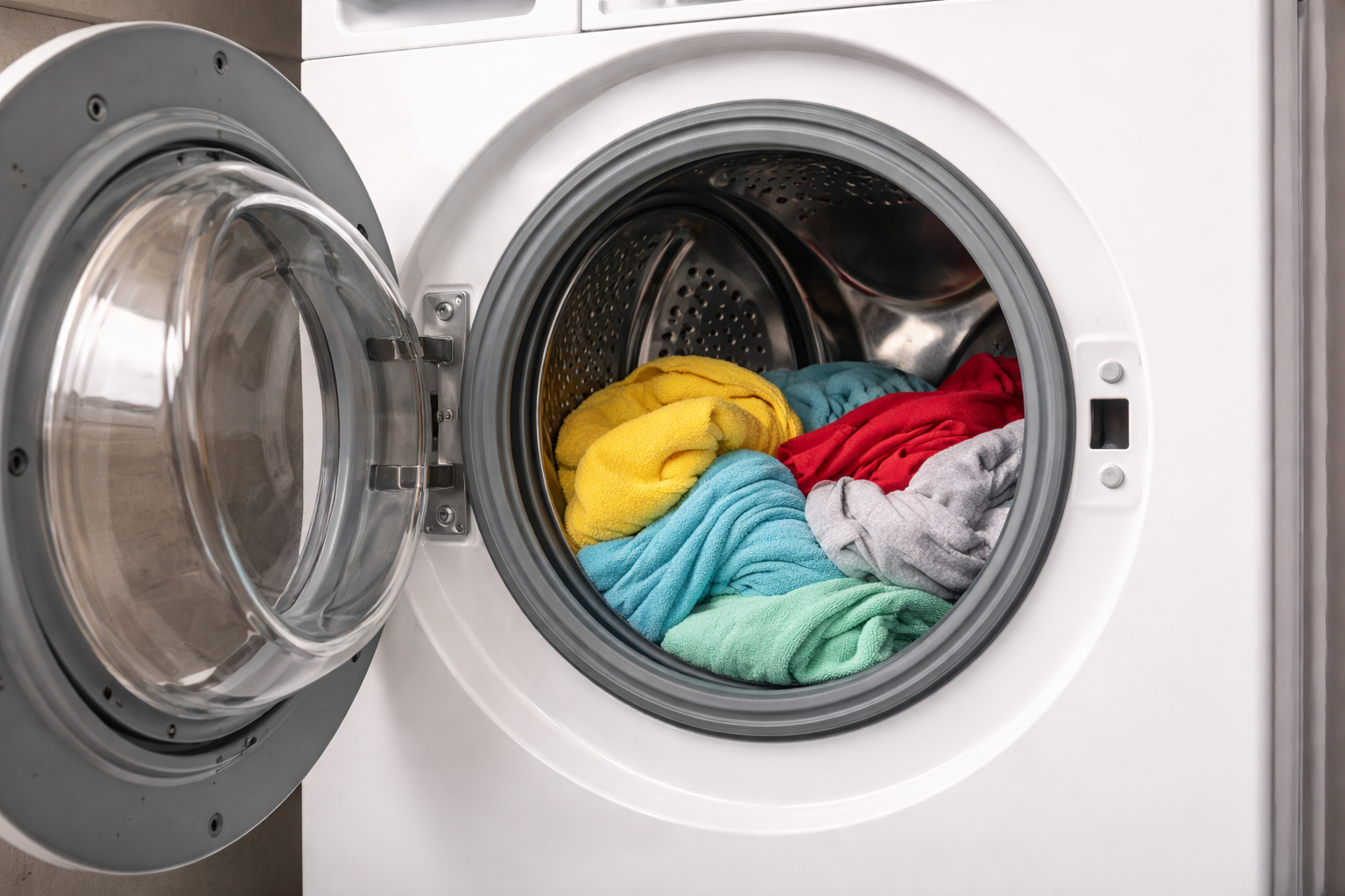 Çamaşır makinesinin kapağını açık bırakan yandı