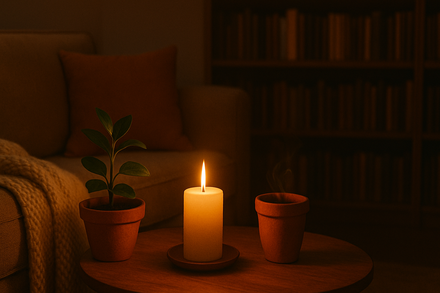 Bir mum ve saksı yetiyor, eviniz sıcacık olacak