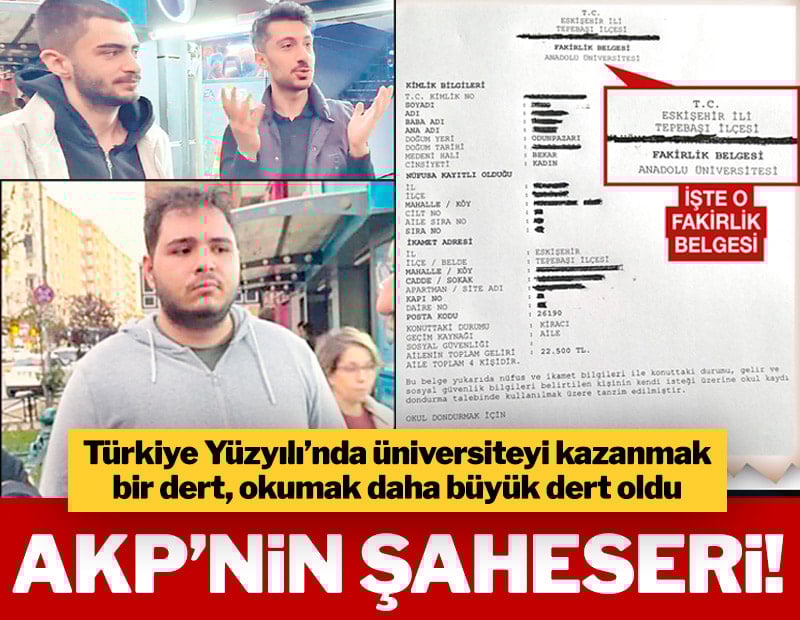 Diploma yerine fakirlik kağıdıyla baba evi