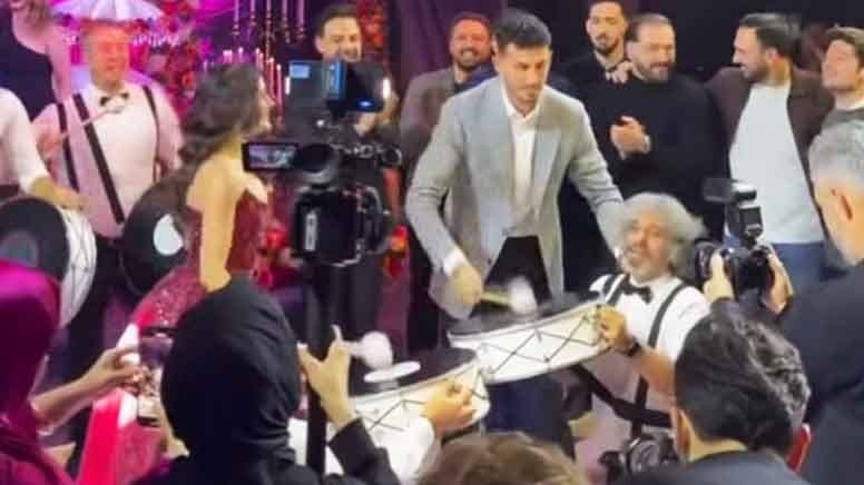 Milli futbolcu kına gecesinde coştu