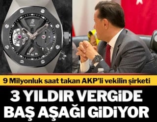 Saati 9 milyon olan AKP’linin ödediği vergiler azalıyor
