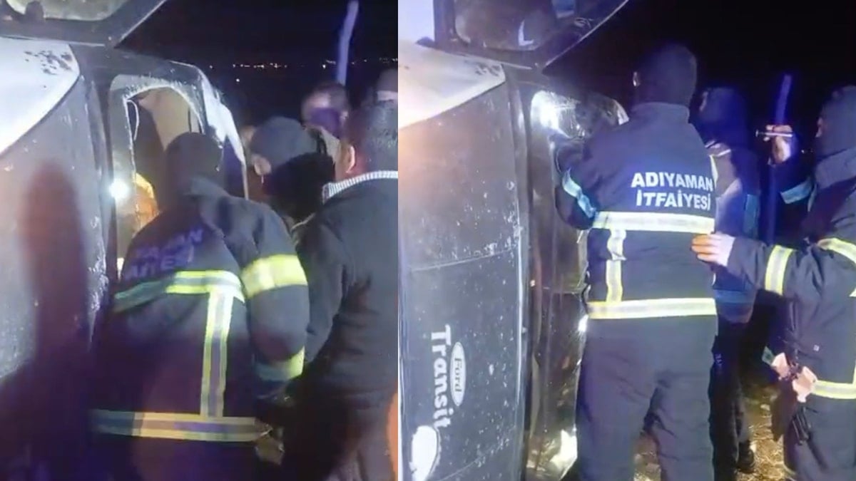 Minibüs şarampole yuvarlandı! Yaralılar var
