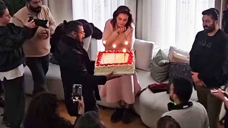 Ünlü oyuncuya sette doğum günü sürprizi