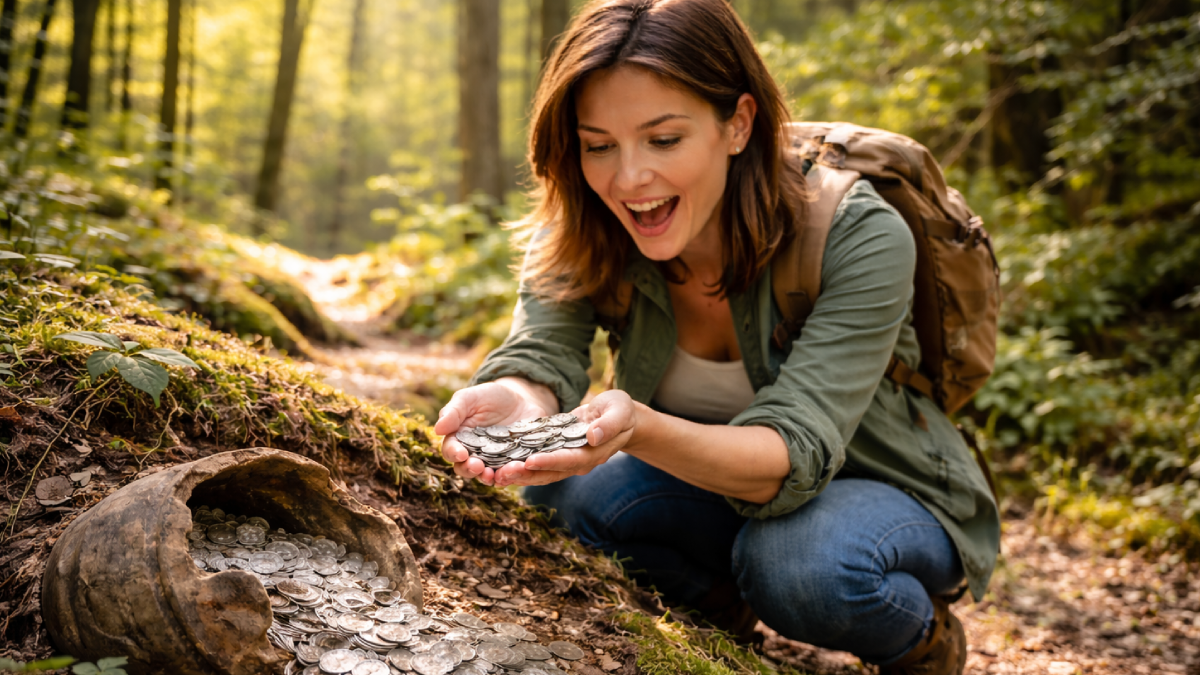 Yürüyüşe çıkan kadın tesadüfen 900 yıllık hazine buldu