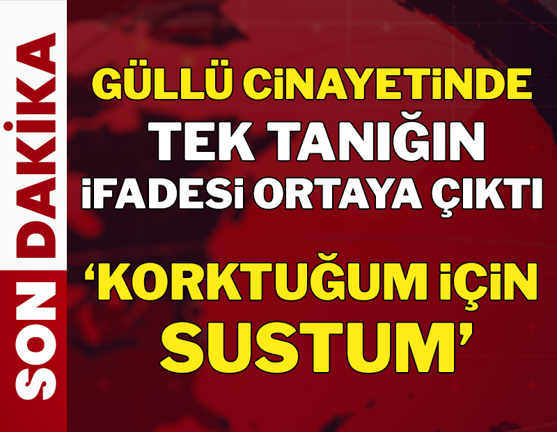 Son dakika: Güllü cinayetinde tek tanığın ifadesi ortaya çıktı: 'Korktuğum için sustum'