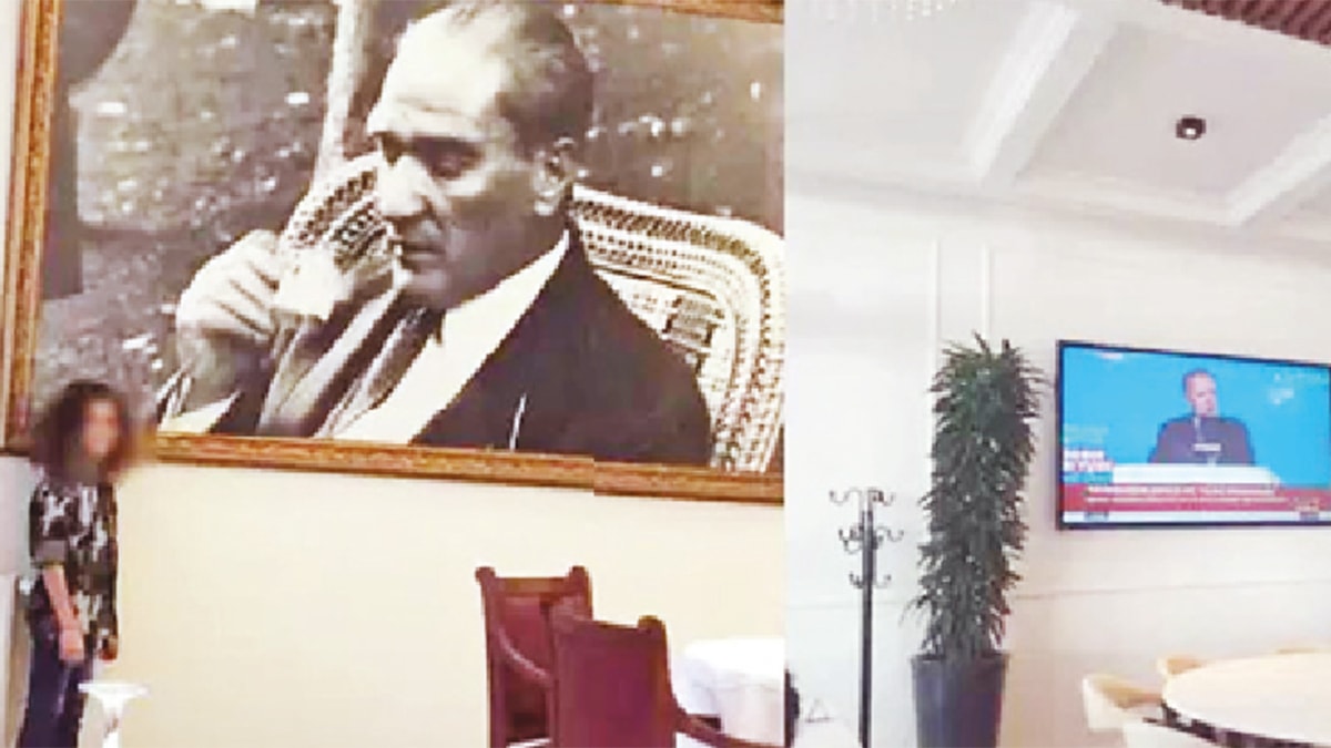 Ata’nın resmini, kendi köşkünden indirdiler