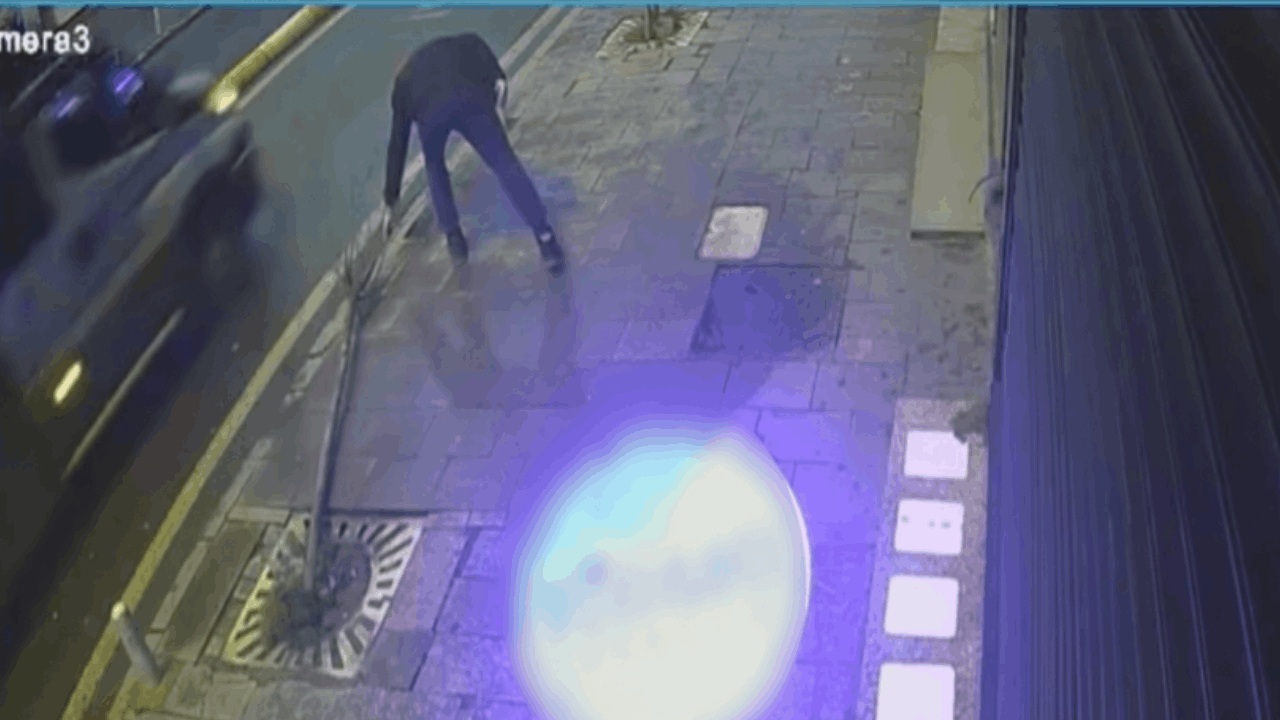 Sinirlenip direkleri tekmeledi; ağaçlara zarar verdi