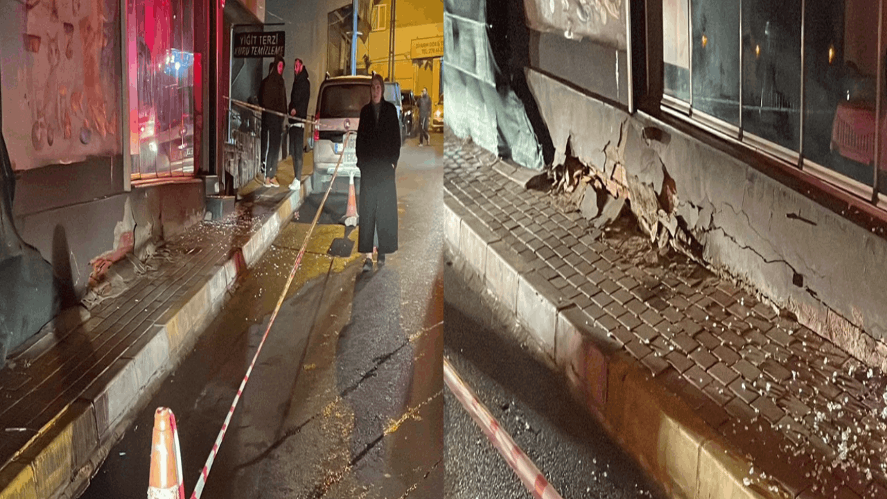 Sarıyer’de zemininde kayma oluşan bina gecekonduya yaslandı