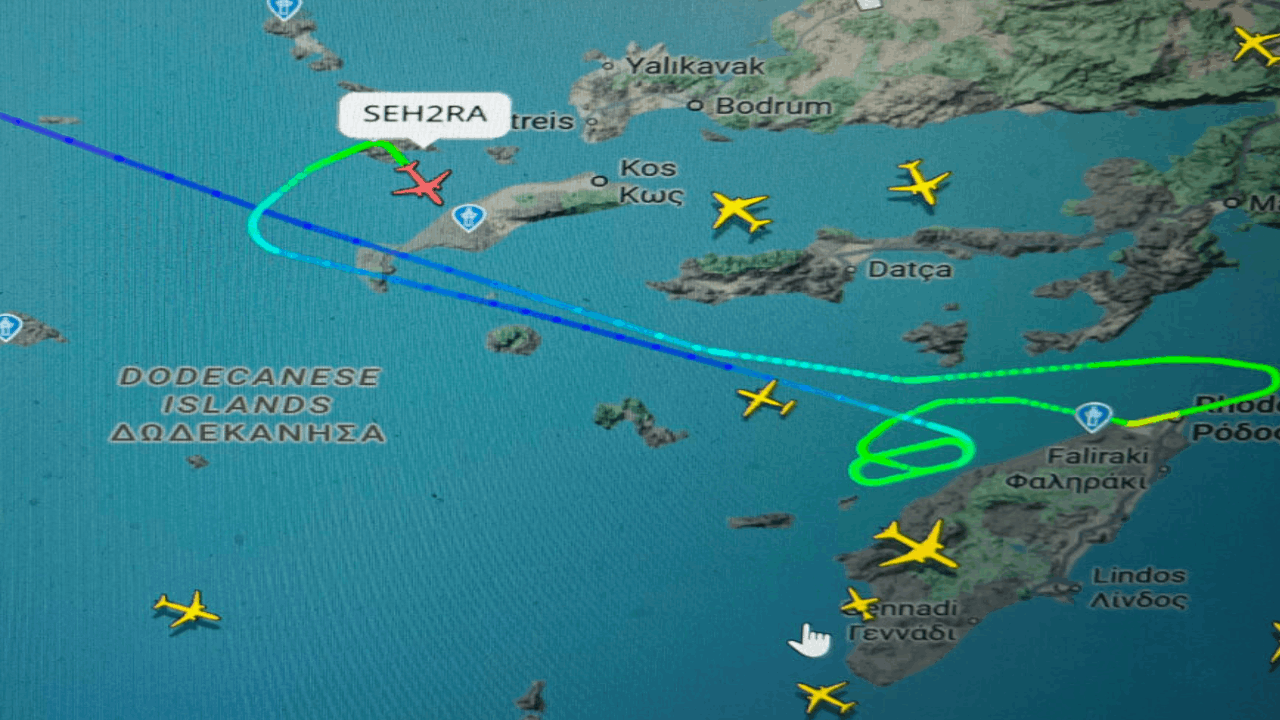 Bodrum açıklarında havada kabus: 3 kez denedi ama inemedi!