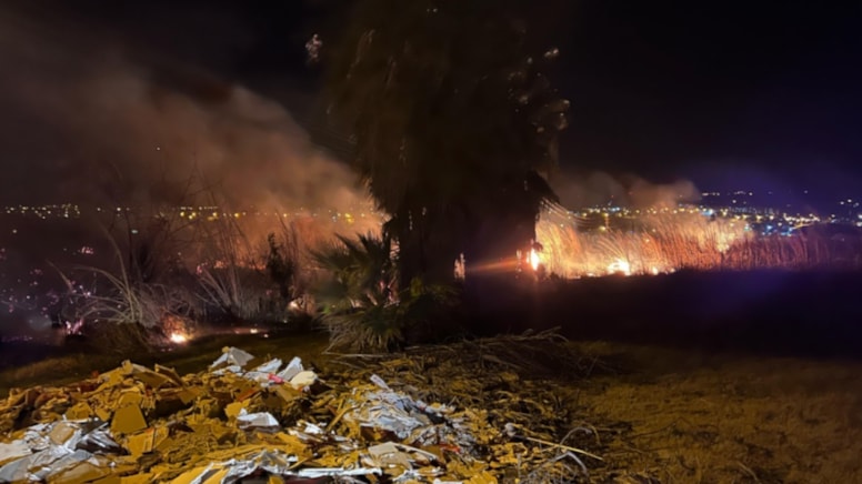 Mersin'de sazlık alanda çıkan yangın söndürüldü