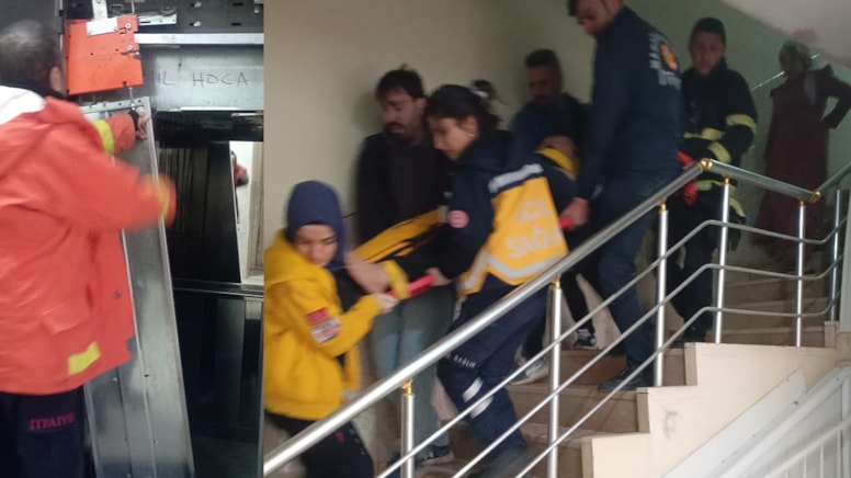 Mardin'de asansör düştü: 4 yaralı
