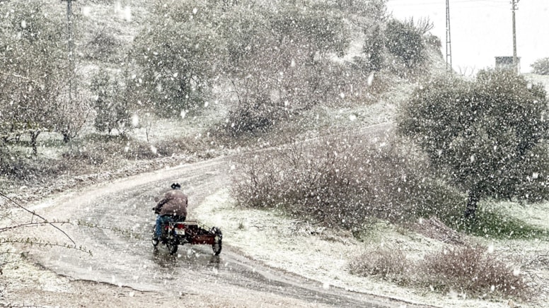 Turgutlu'da kar yağışı etkili oldu