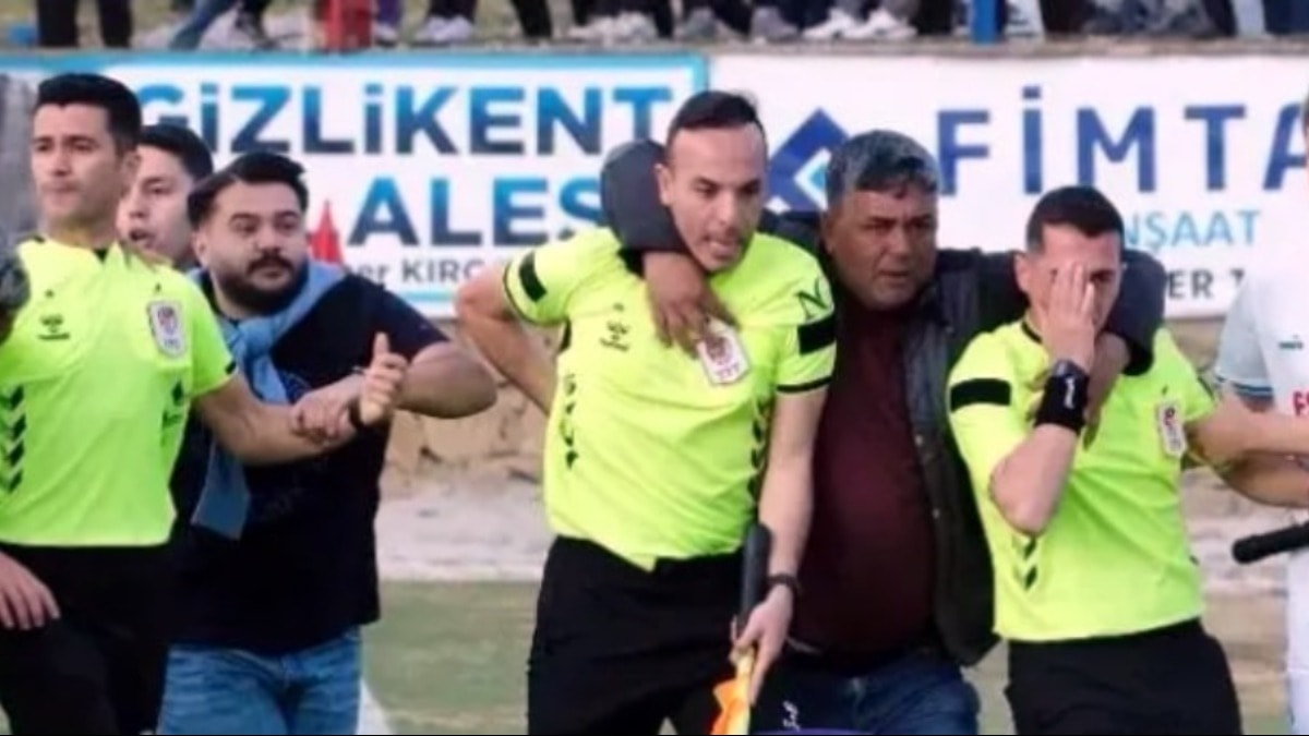 Maç amatör, şiddet profesyonel… Futbolcu ve hakemler canlarını zor kurtardı!