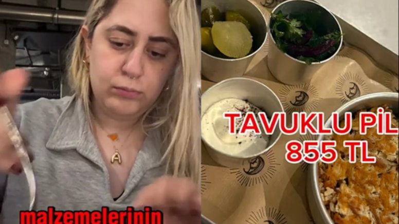 İstanbul'da bir kafede tavuk pilav 855 TL! Sosyal medya karıştı