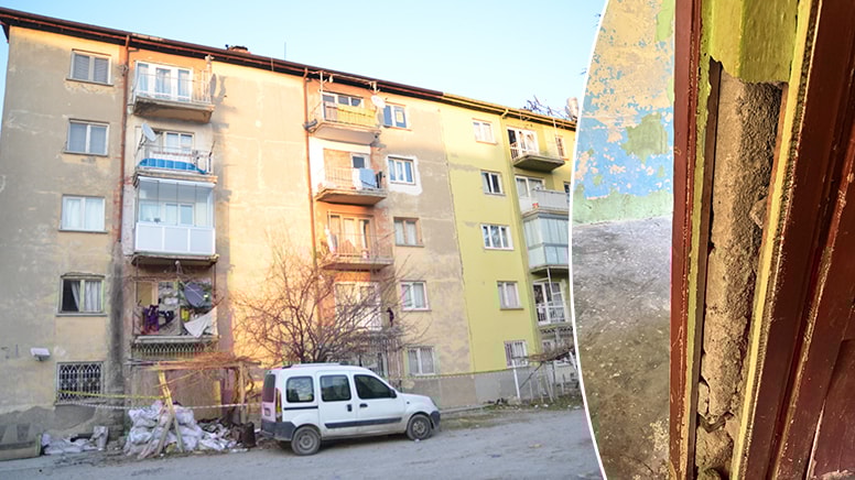 Konya'da bir binada daha çatlaklar oluştu, panik anları yaşandı! 2 bina boşaltıldı