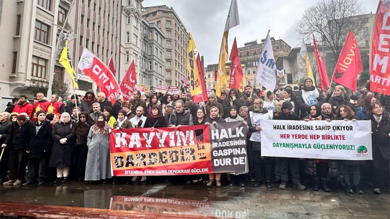 İstanbul'da 'kayyum' protestosu