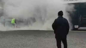 Metrobüste yangın çıktı!