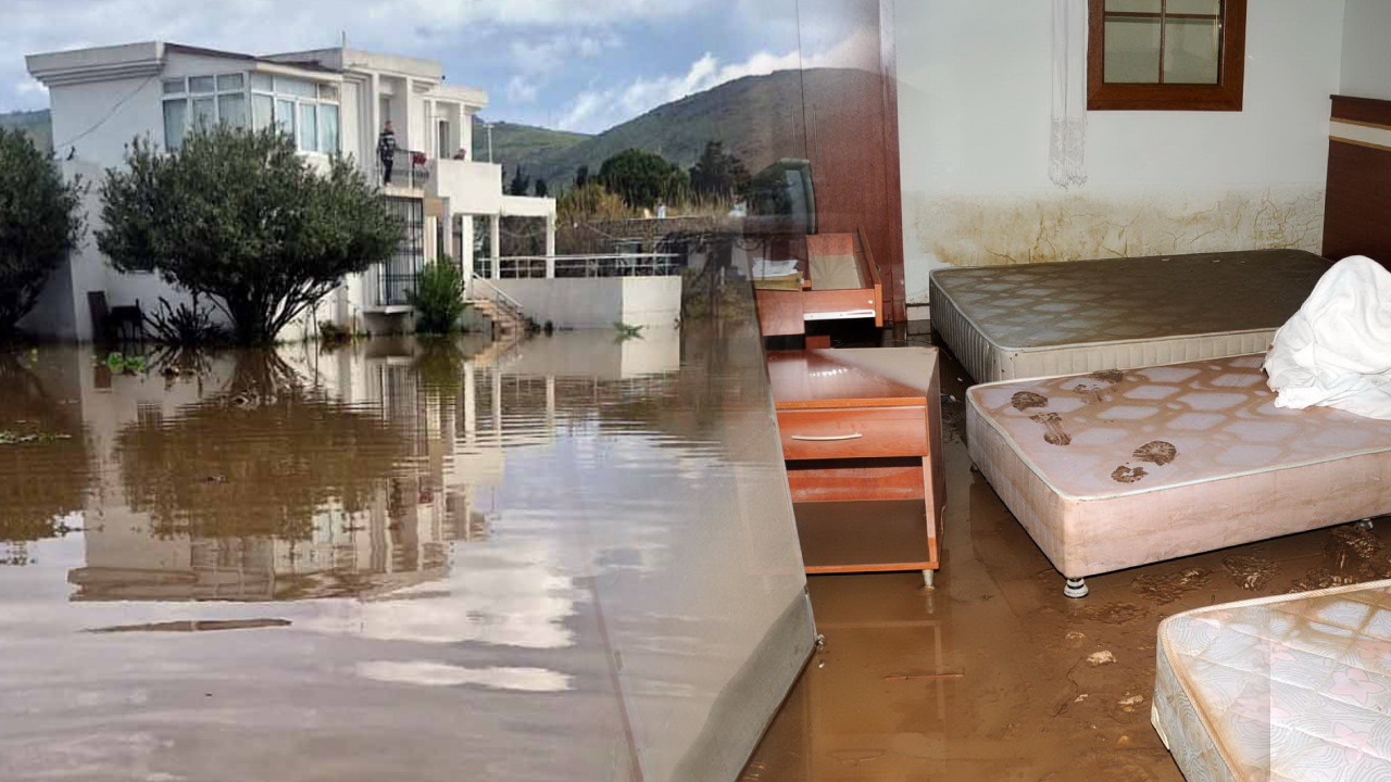 Sağanak yağış alt yapıyı vurdu, villalar su altında kaldı, kanalizasyon suları denize aktı