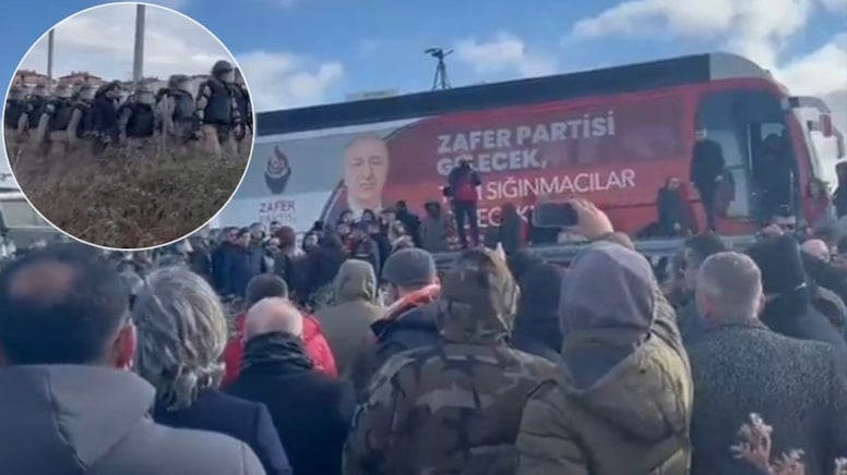 Ümit Özdağ için kurulan 'Zafer Otağı'na müdahale