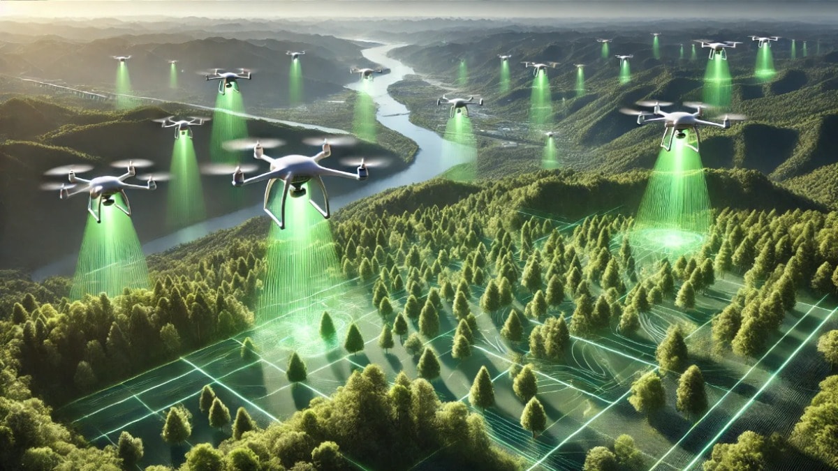 Lazerli drone kullanarak ülke genelindeki ağaçları tek tek sayıp haritalandırdılar