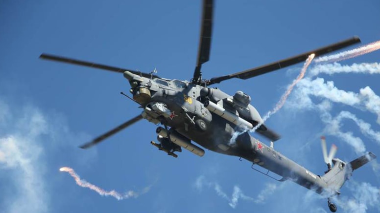 Rusya'da savaş helikopteri düştü