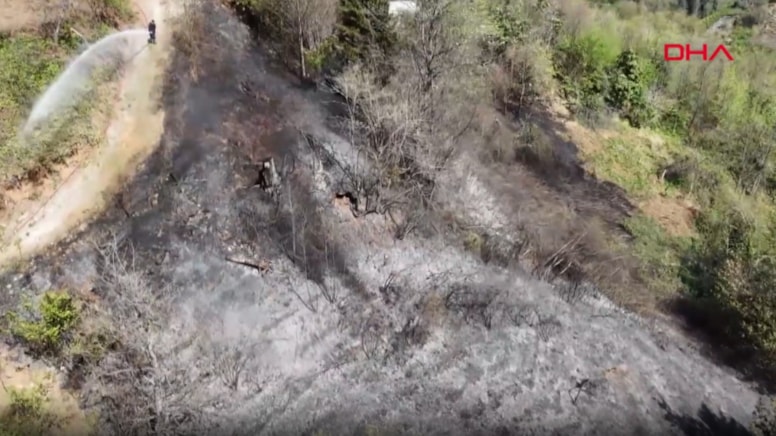 Trabzon'da örtü yangını panik yarattı