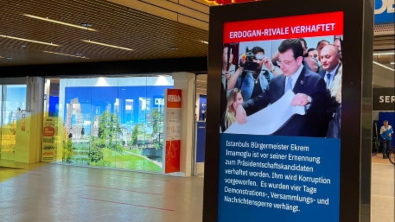 Almanya İmamoğlu'nun haberini, meydanlardaki ekranlardan aldı