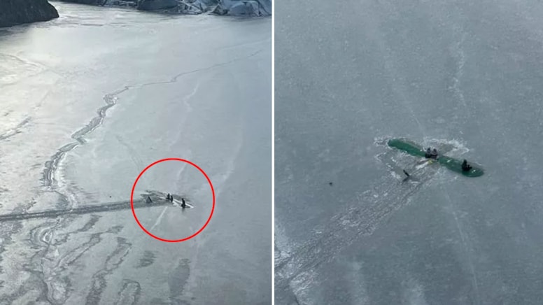 Buzlu göle düşen uçaktan dahiyane taktikle kurtuldular