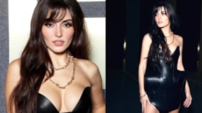 Hande Erçel, Paris Moda Haftası'na katıldı! Siyah deri elbisesiyle büyüledi