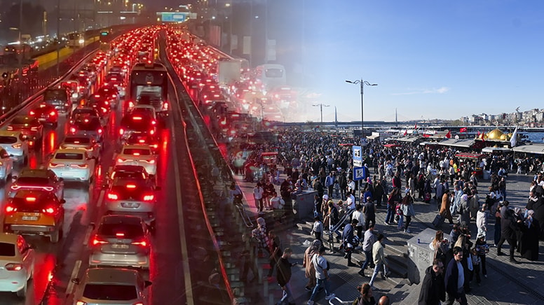 İstanbul'da yollarda araç, tarihi noktalarda insan yoğunluğu