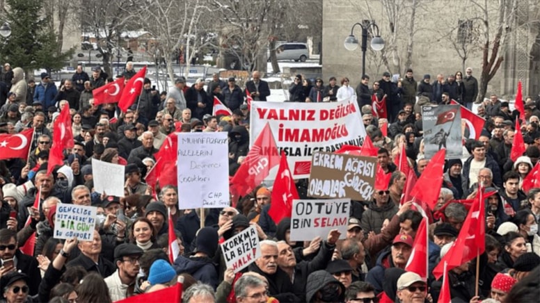 Kayseri’deki İmamoğlu’na destek eyleminde 3 kişi gözaltına alındı