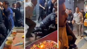 Kilis'te kendilerini uyarmaya gelen polislere tekme tokat saldırdılar