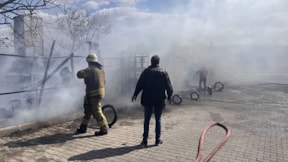 Çanakkale'de sanayi sitesinde yangın çıktı