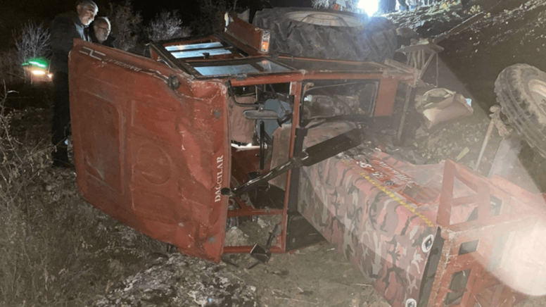 30 metreden traktörle uçan sürücü felaketi yaşadı