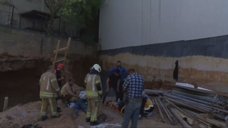 Ataşehir'de inşaatta göçük: 3 işçi ölümden döndü