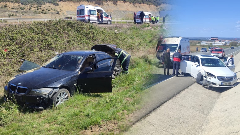 Edirne'de otomobiller çarpıştı: 5 yaralı