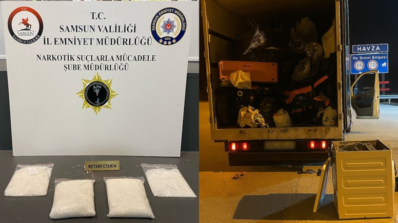 Çamaşır makinesine gizlenmiş 1 kilo 361 gram metamfetamin ele geçirildi