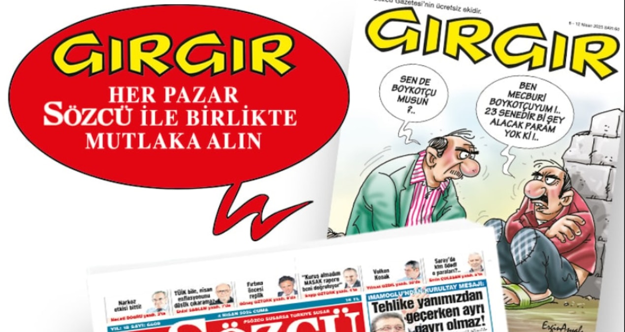 GIRGIR geri döndü, bugün ve her pazar SÖZCÜ ile birlikte ücretsiz! Mutlaka alın thumbnail