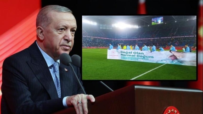 Erdoğan skandal pankartı savundu: 'Bizim için beka meselesidir'