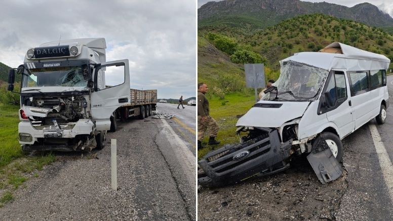 Bitlis'te tırla minibüs birbirine girdi: 1 ölü, 2 yaralı