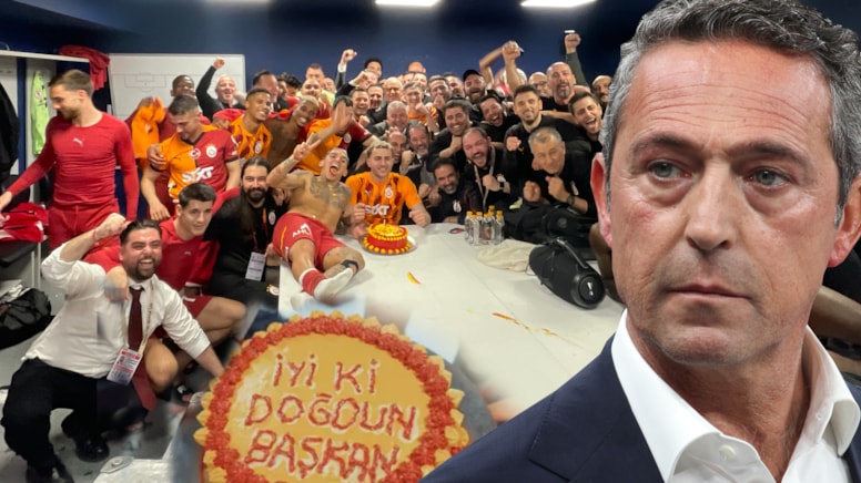 Soyunma odasına pasta bıraktılar! Ali Koç'a olay gönderme