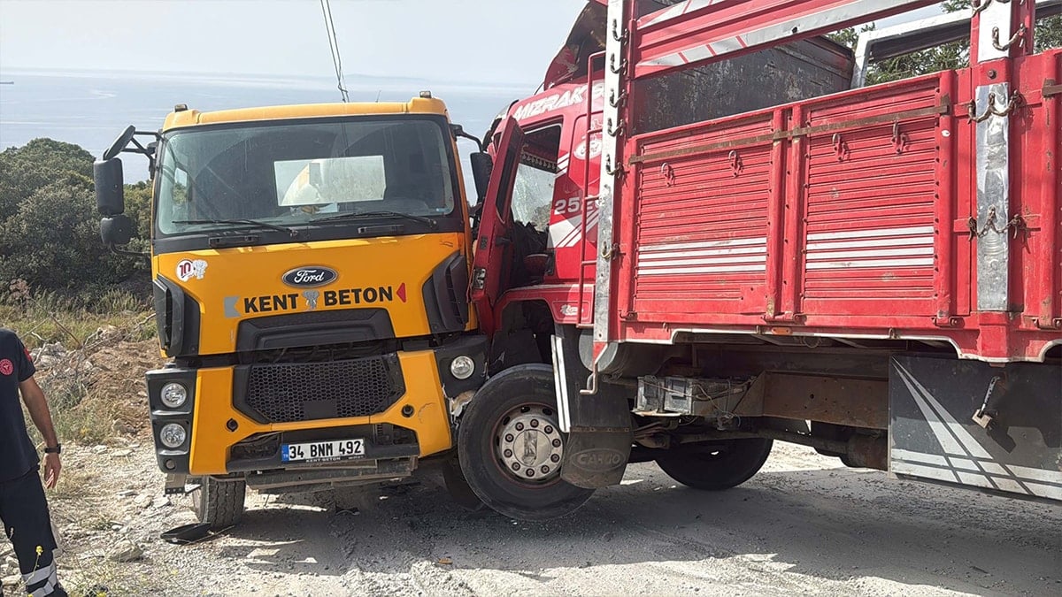 Muğla'da feci son: Beton mikseri ile kamyonun arasında sıkıştı