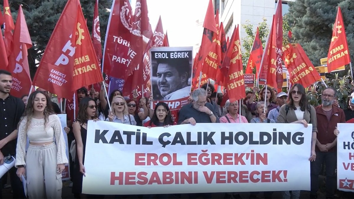 Çalık Holding önünde Erol Eğrek protestosu