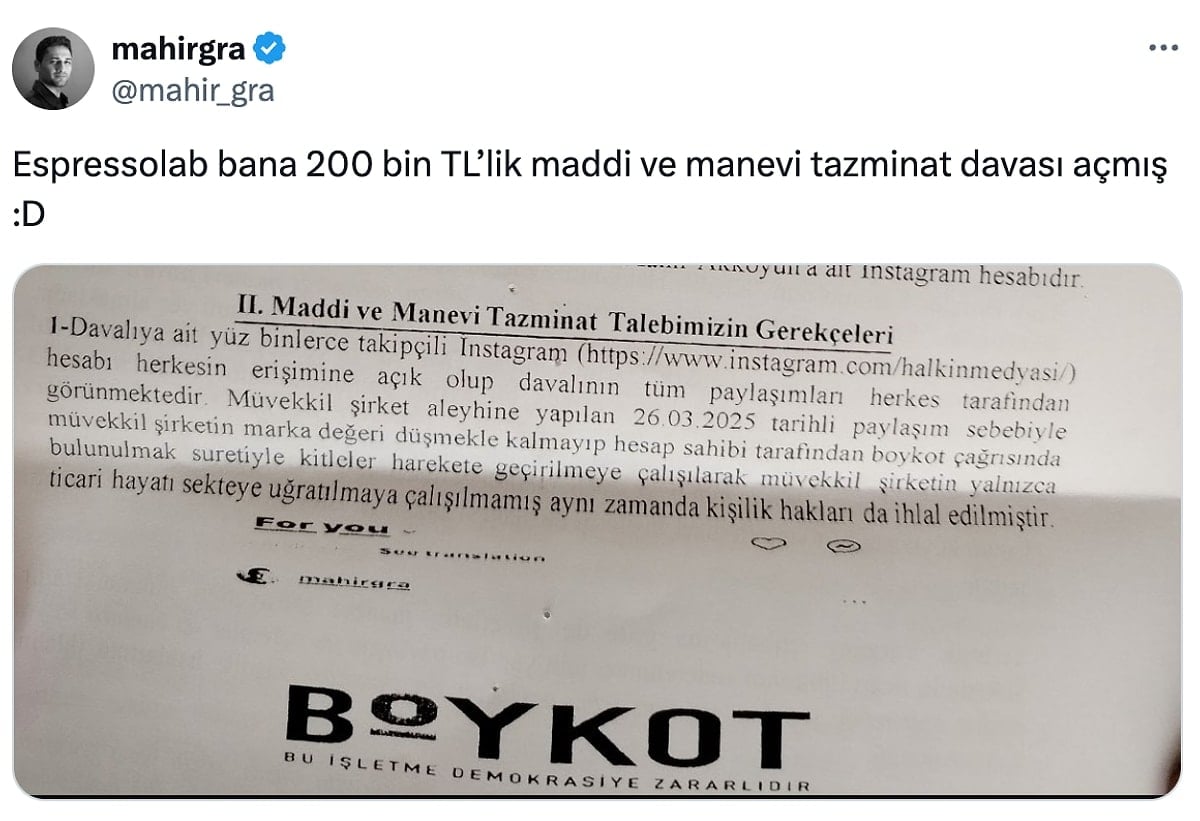 Espressolab atağa geçti: Boykot çağrısı yapanlara karşı hamle! - Resim : 1