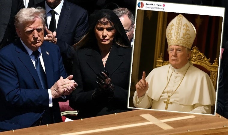 Trump, yapay zeka ile kendisini 'Papa' yaptığı bir fotoğraf paylaştı